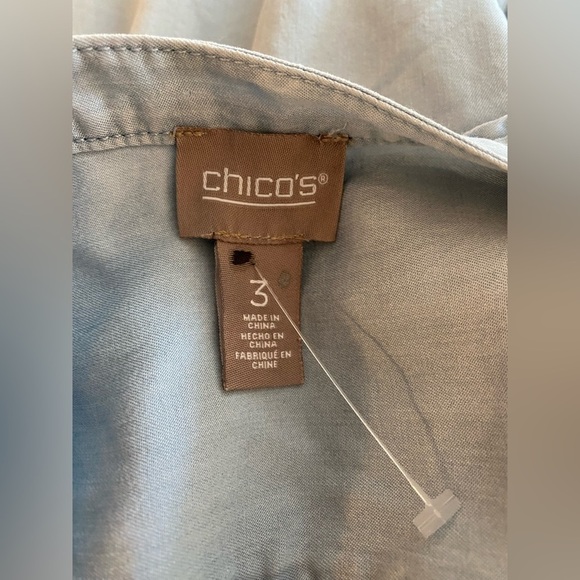Chicos Blue Cutaway Neck Top NWOT Size 3 = 18/18 SKU0094 - Picture 7 of 8